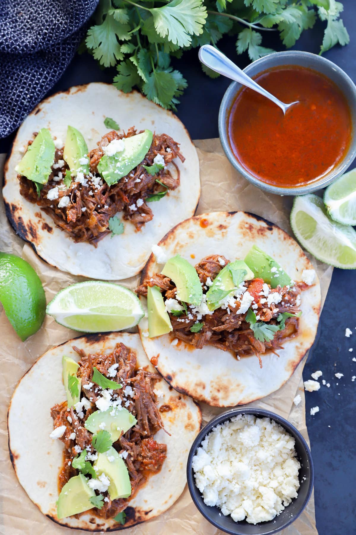 Shredded Beef Tacos with Rich Chipotle Tomato Sauce