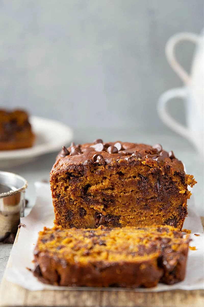 Banana Chocolate Chip Pumpkin Bread With Soft Pumpkin-Banana Crumb