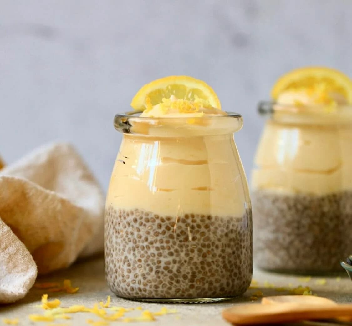 Lemon Vanilla Chia Pudding With Tart Coconut Lemon Layers