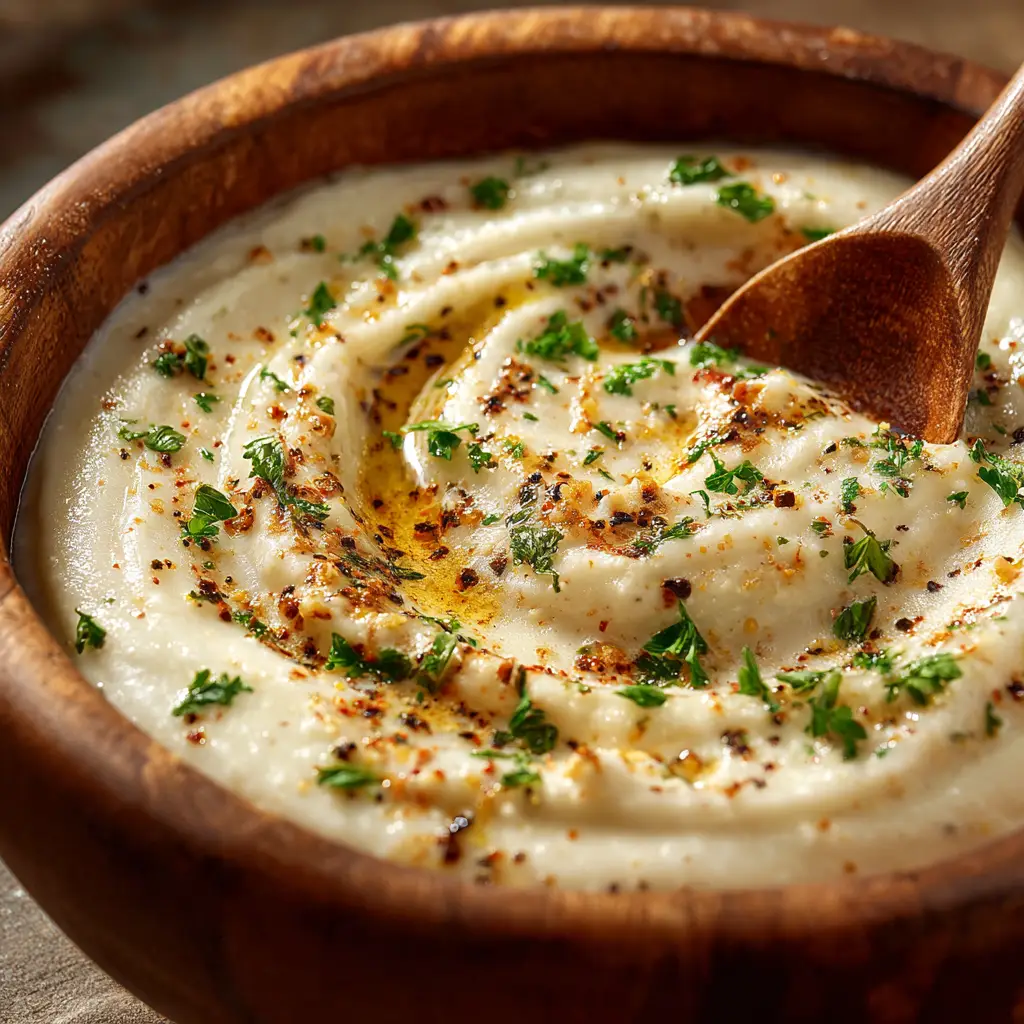 Garlic Sauce for Pizza with Parmesan and Fresh Garlic
