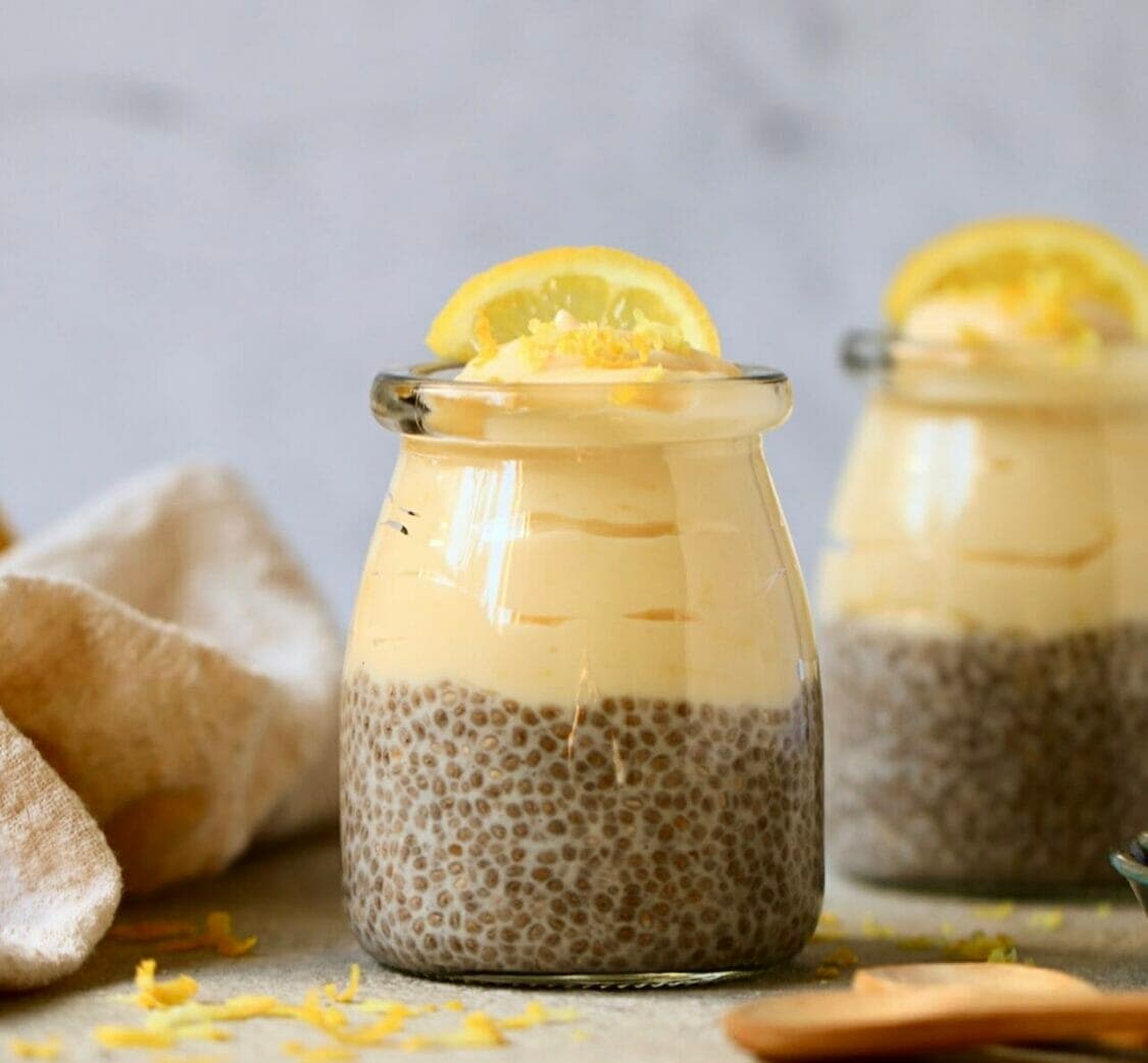 Lemon Vanilla Chia Pudding With Tart Coconut Lemon Layers