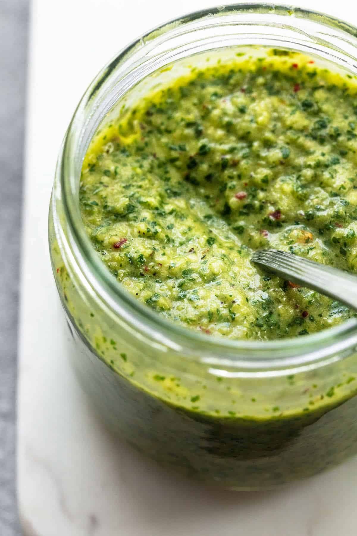 Argentinian Chimichurri Sauce with Fresh Cilantro and Parsley