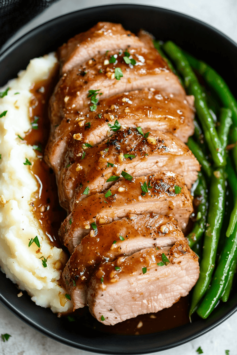 Honey Garlic Pork Tenderloin with Orange, Thyme, and Rosemary Glaze