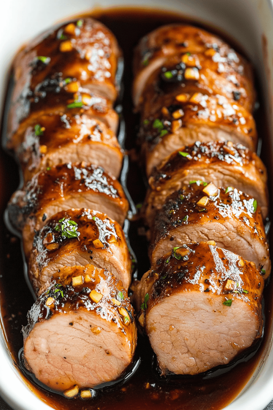 Honey Garlic Pork Tenderloin with Orange, Thyme, and Rosemary Glaze