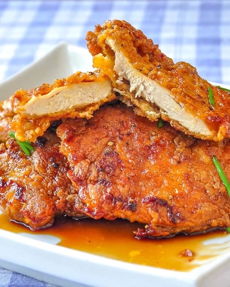 Double Crunch Honey Garlic Chicken Breasts with Crisp Spiced Coating