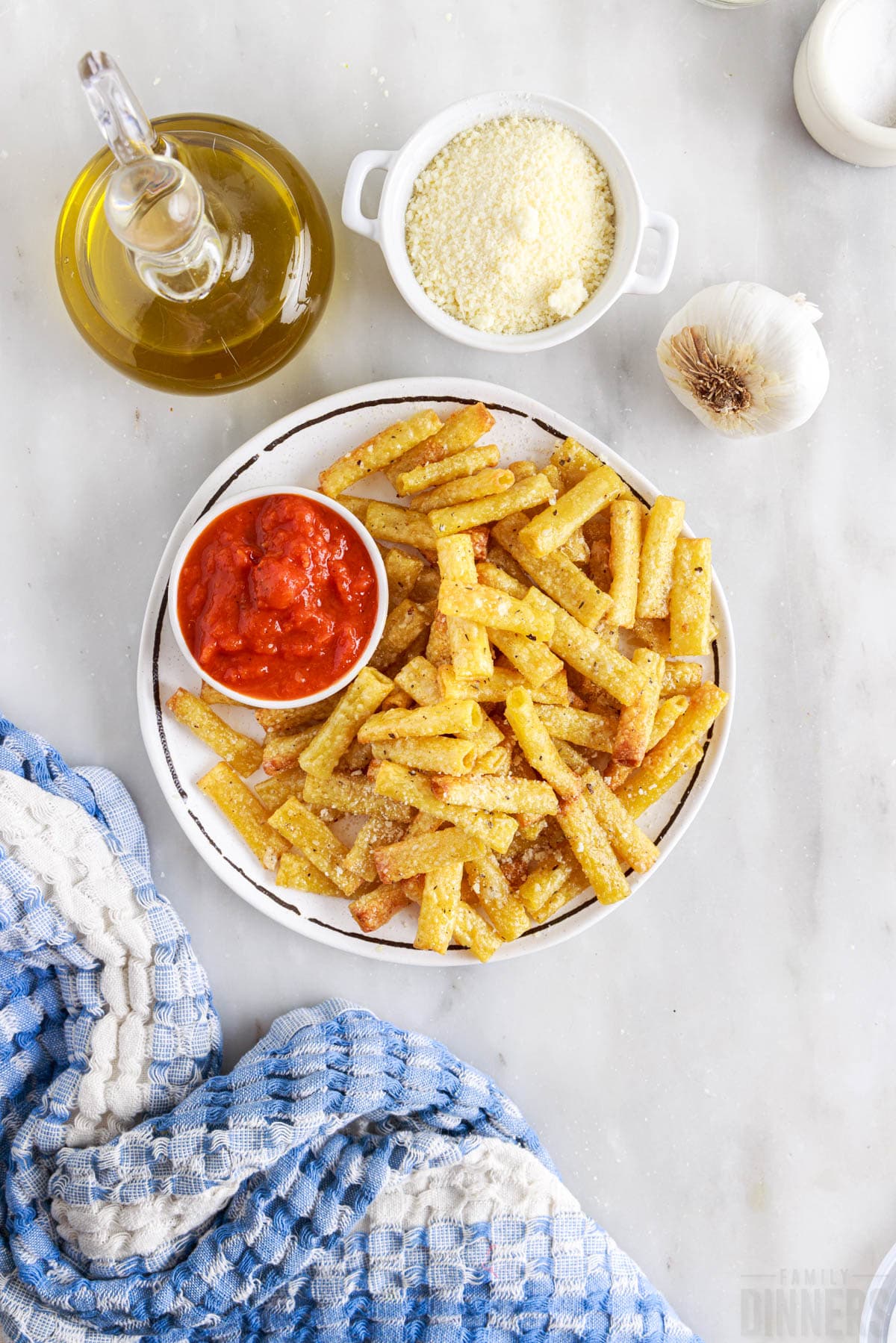 Air Fryer Pasta Chips With Parmesan and Italian Seasoning