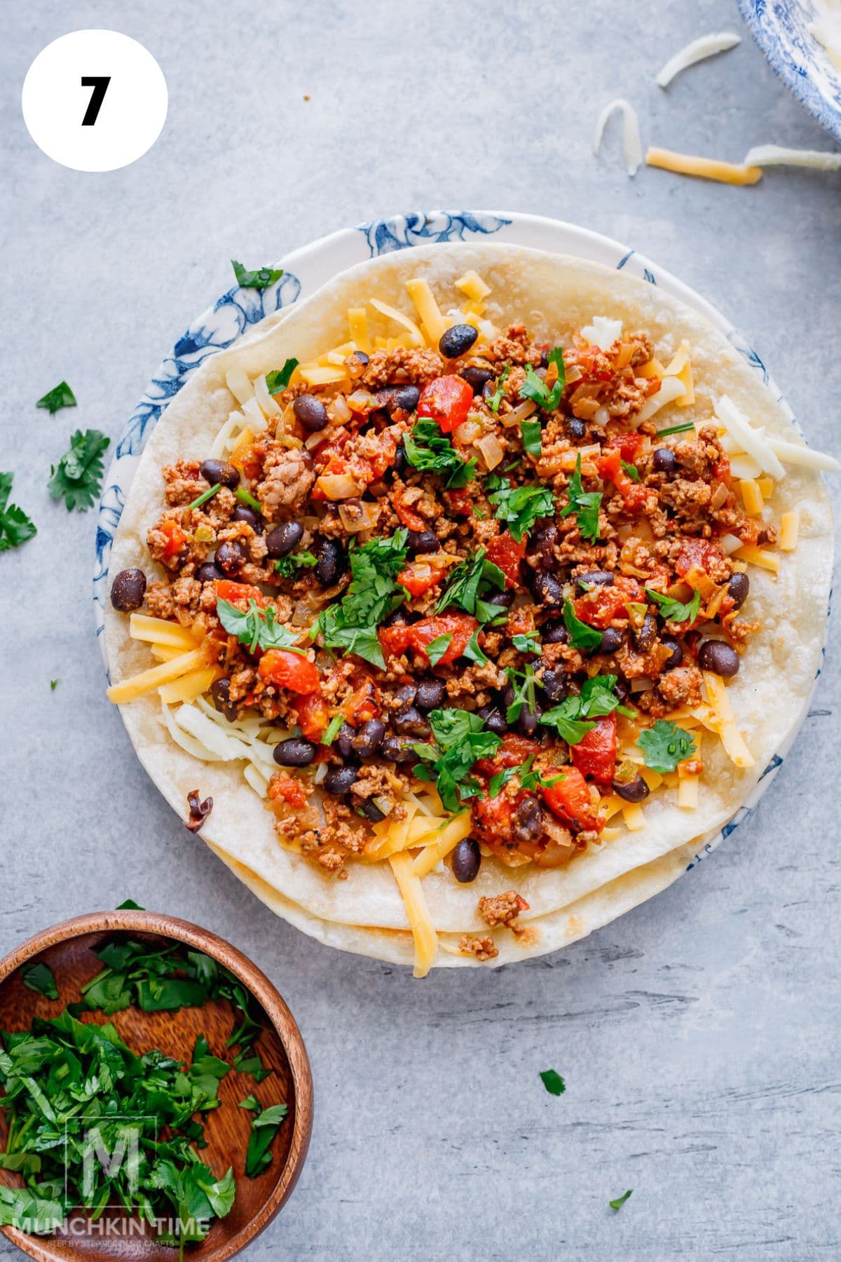 Ground Beef Quesadillas with Black Beans and Two Cheeses