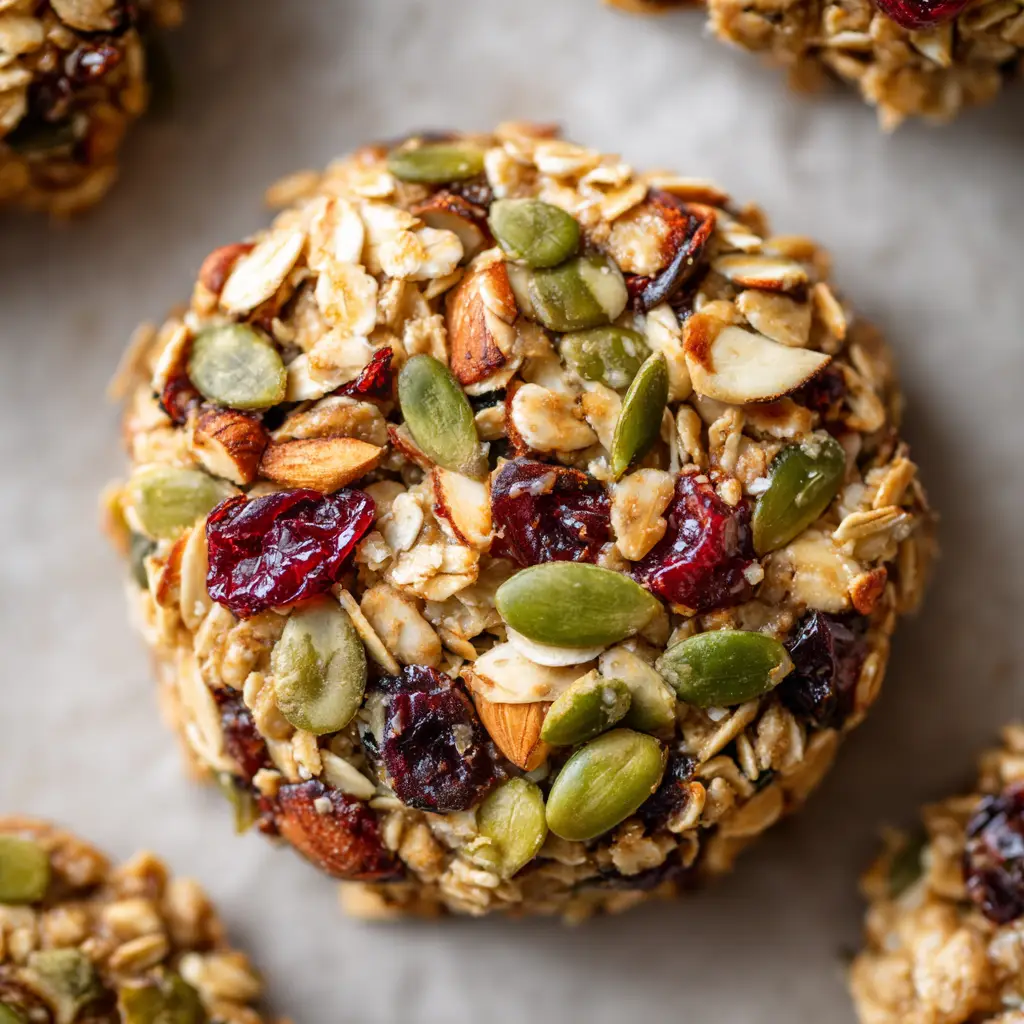 Thick Chewy Energy Cookies with Toasted Oats and Cranberries