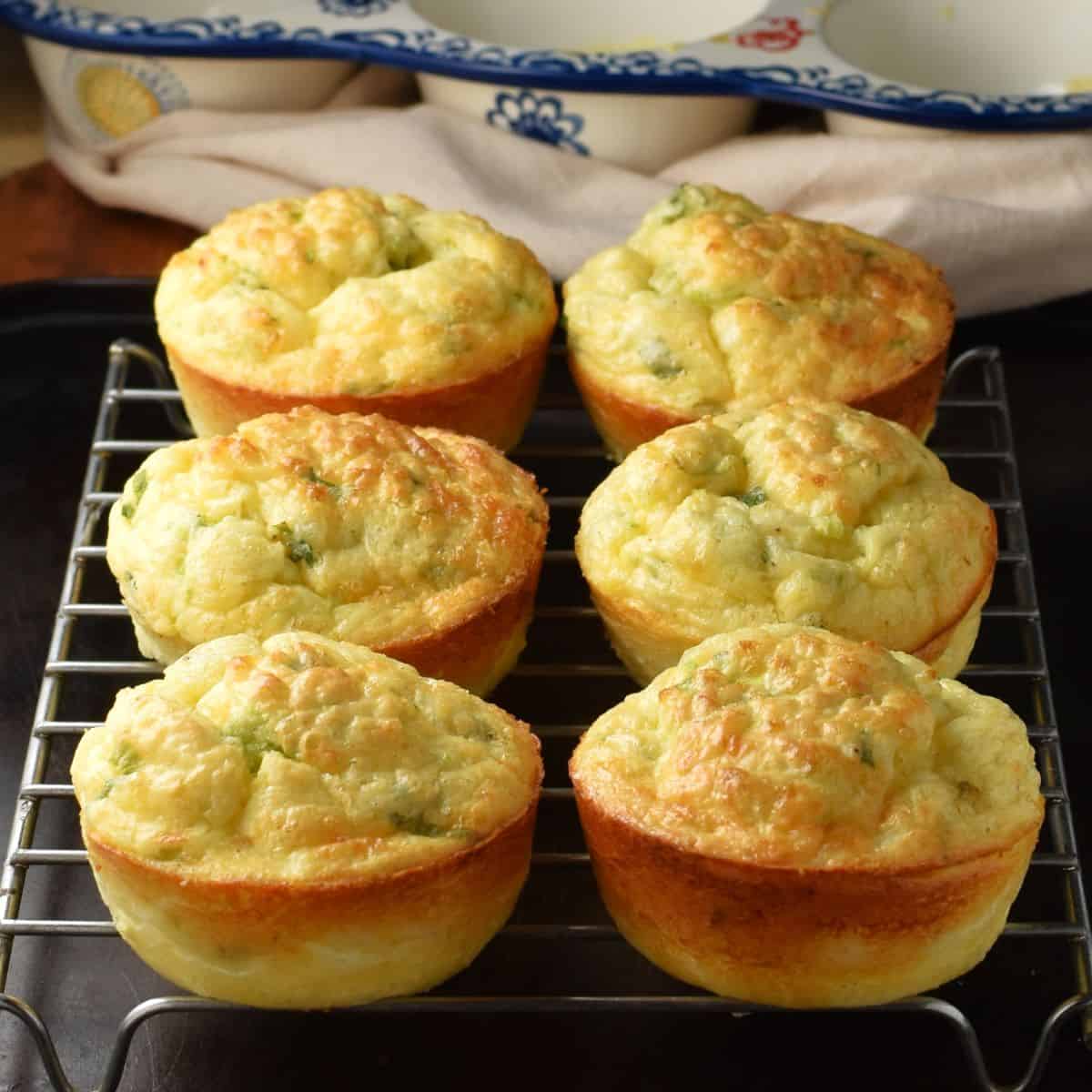 Fluffy Cottage Cheese Egg Muffins with Cheddar and Scallions