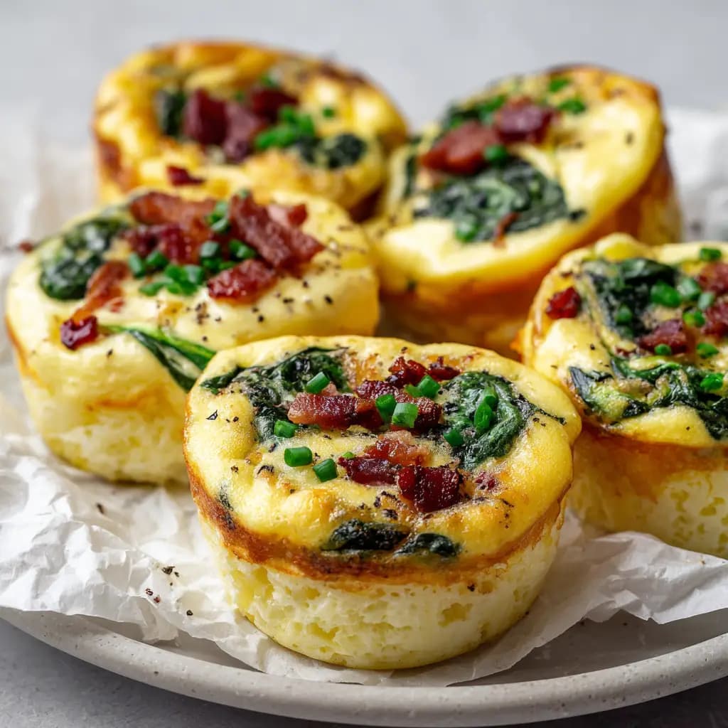 Fluffy Spinach and Bacon Egg Bites