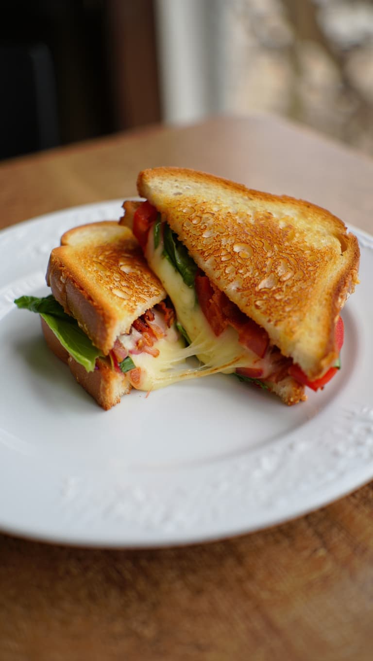 Ultimate BLT Grilled Cheese Sandwich: Crunchy Bacon and Fresh Veggies Unite