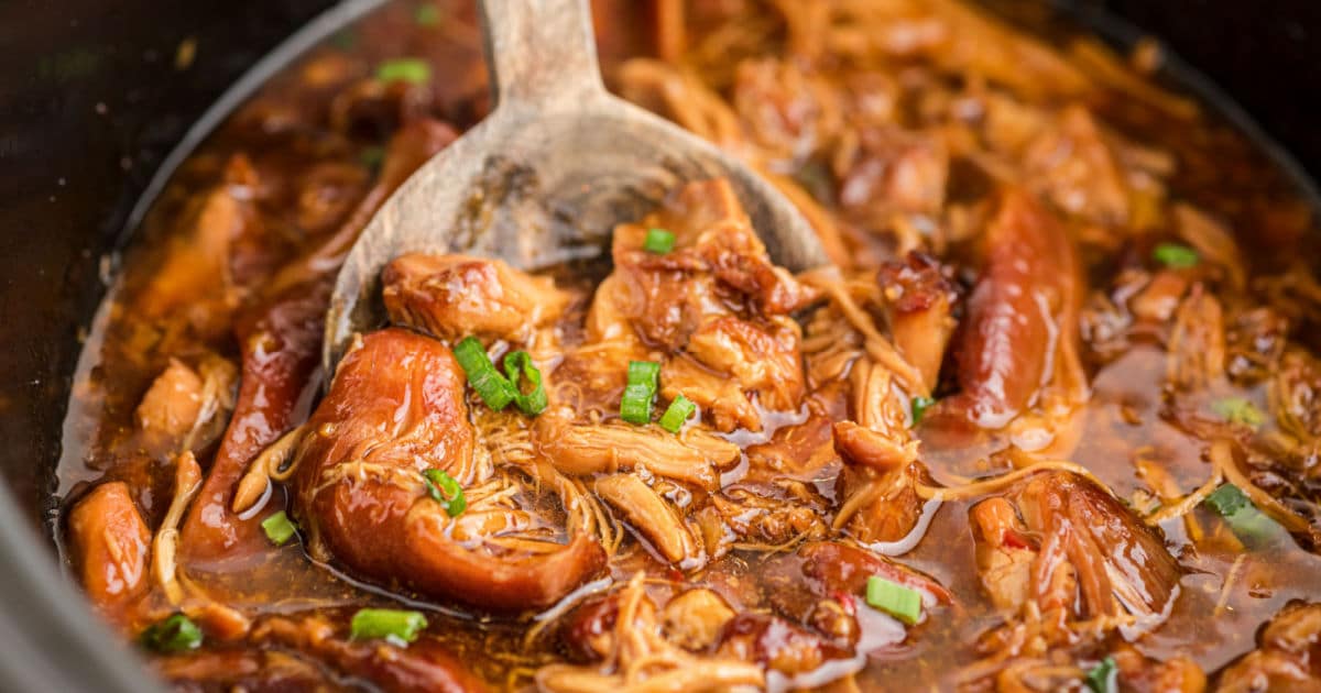 Crock Pot Bourbon Chicken with Sweet Tangy Brown Sugar Sauce