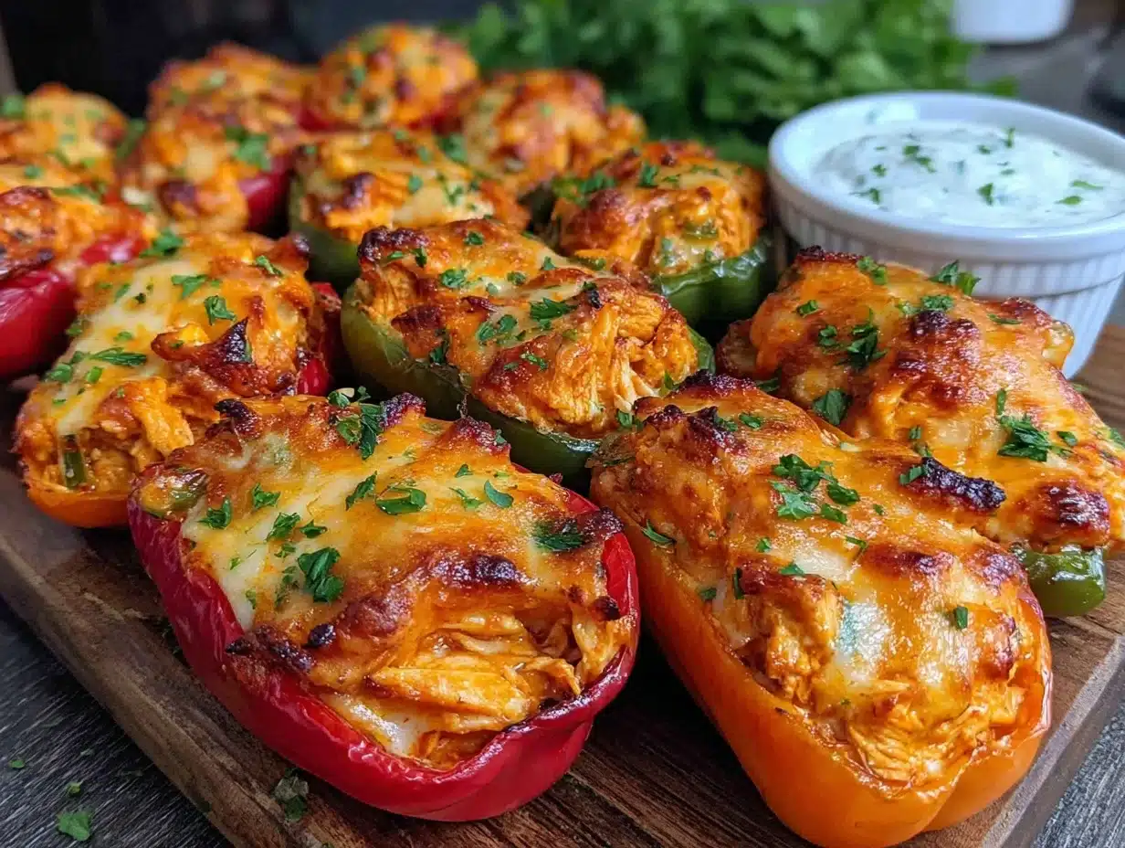 Crispy Buffalo Chicken Stuffed Mini Sweet Peppers: A Perfect Spicy Snack