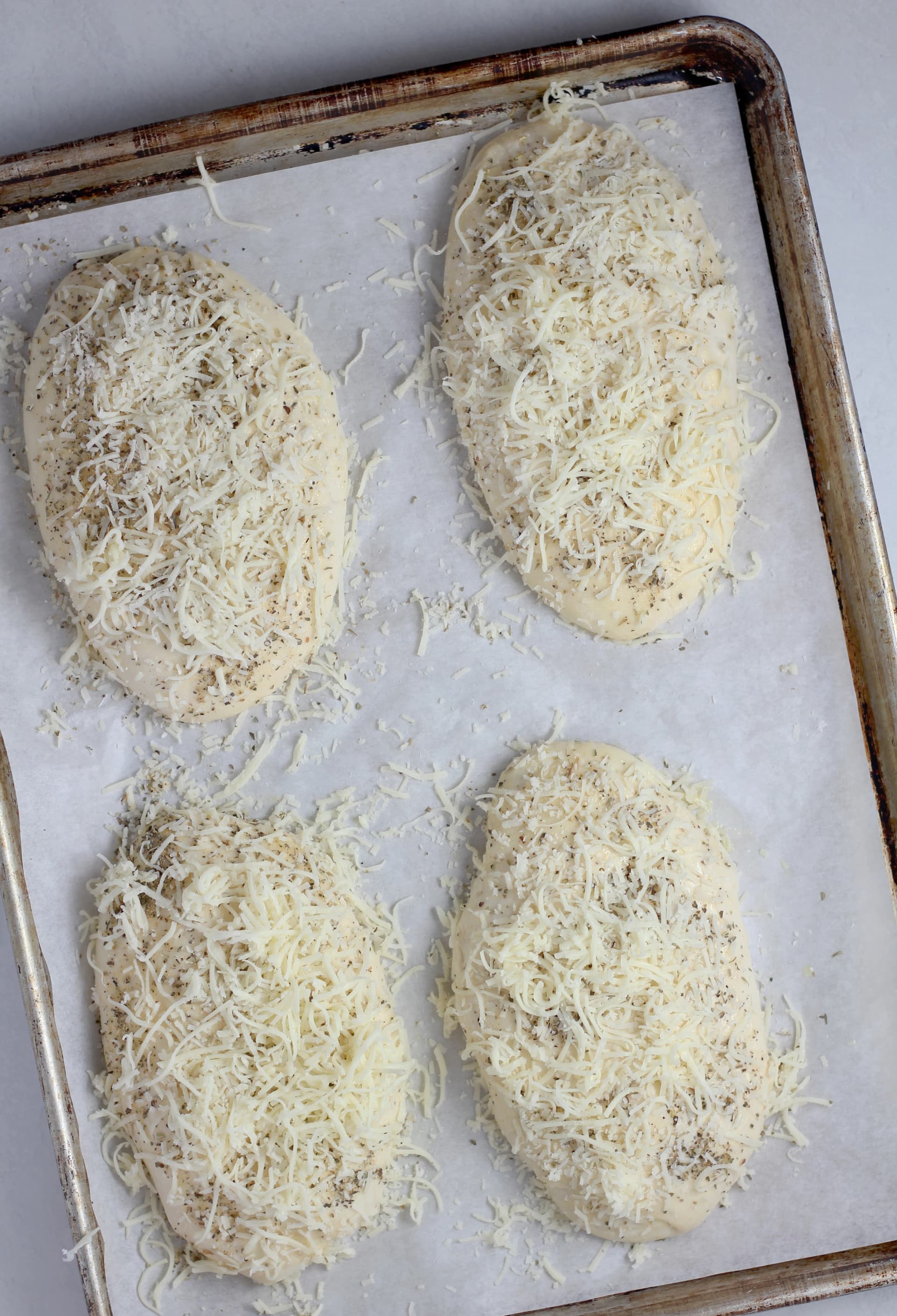 Italian Herbs and Cheese Bread with Golden Parmesan Topping
