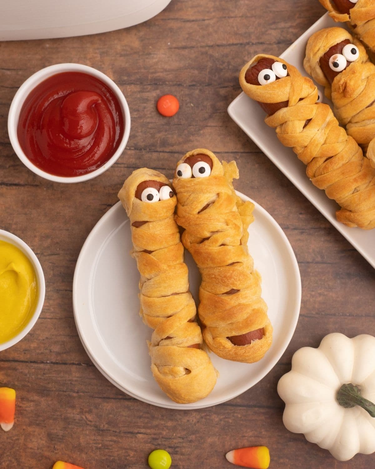 Air Fryer Mummy Dogs with Golden Crescent Dough