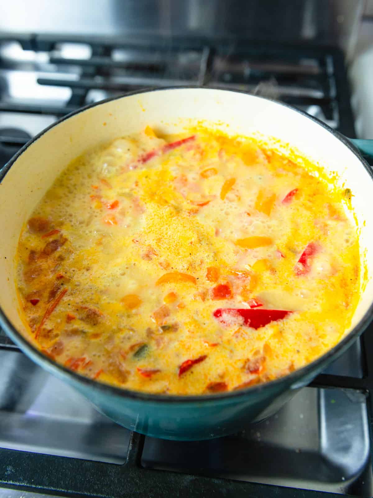 Moqueca Brazilian Fish Stew with Coconut Milk, Peppers, and Lime