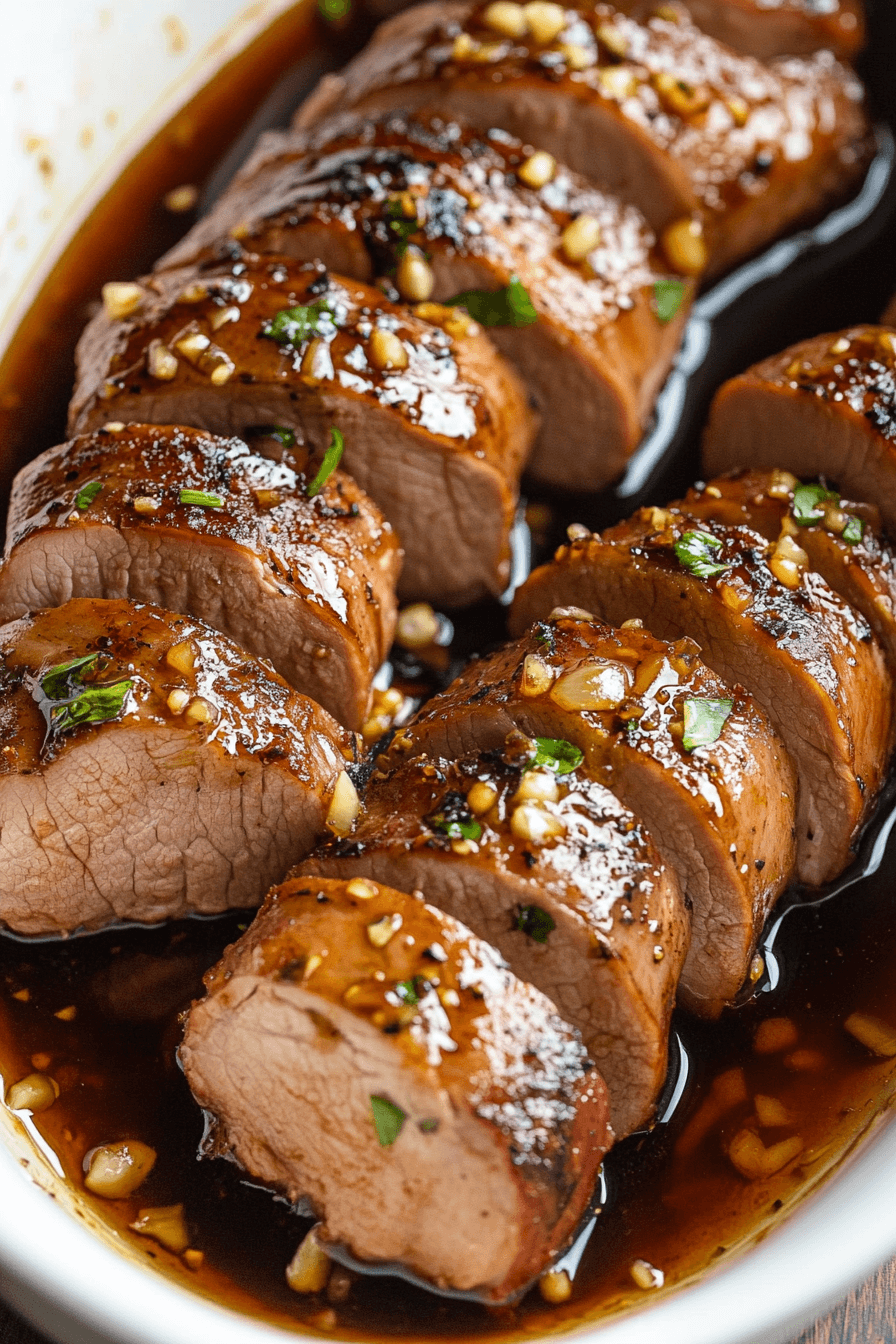 Honey Garlic Pork Tenderloin with Orange, Thyme, and Rosemary Glaze