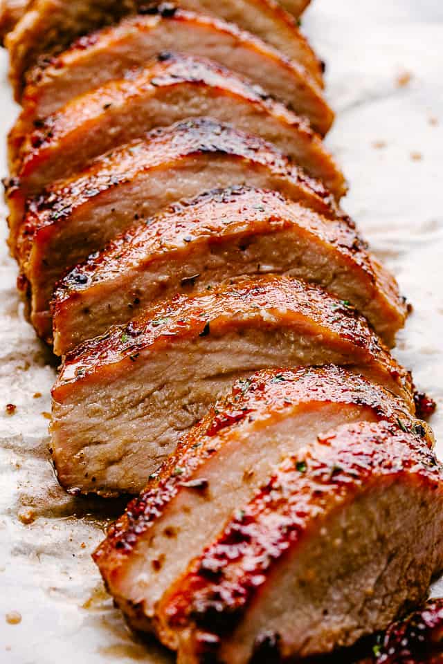 Honey Garlic Pork Loin Roast with Roasted Brussels Sprouts