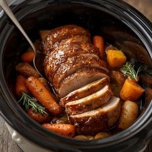 Slow Cooker Pork Tenderloin with Soy Honey Garlic Sauce