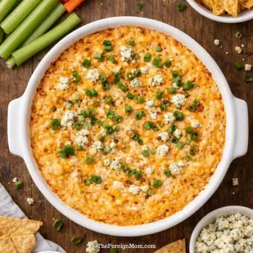 Healthy Buffalo Chicken Dip: Creamy Flavor with Lightened Ingredients