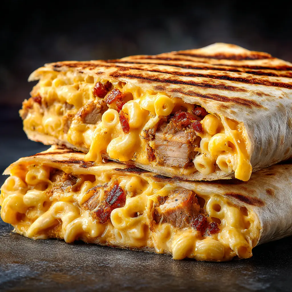 Pulled Pork Mac & Cheese Wraps with BBQ Pork