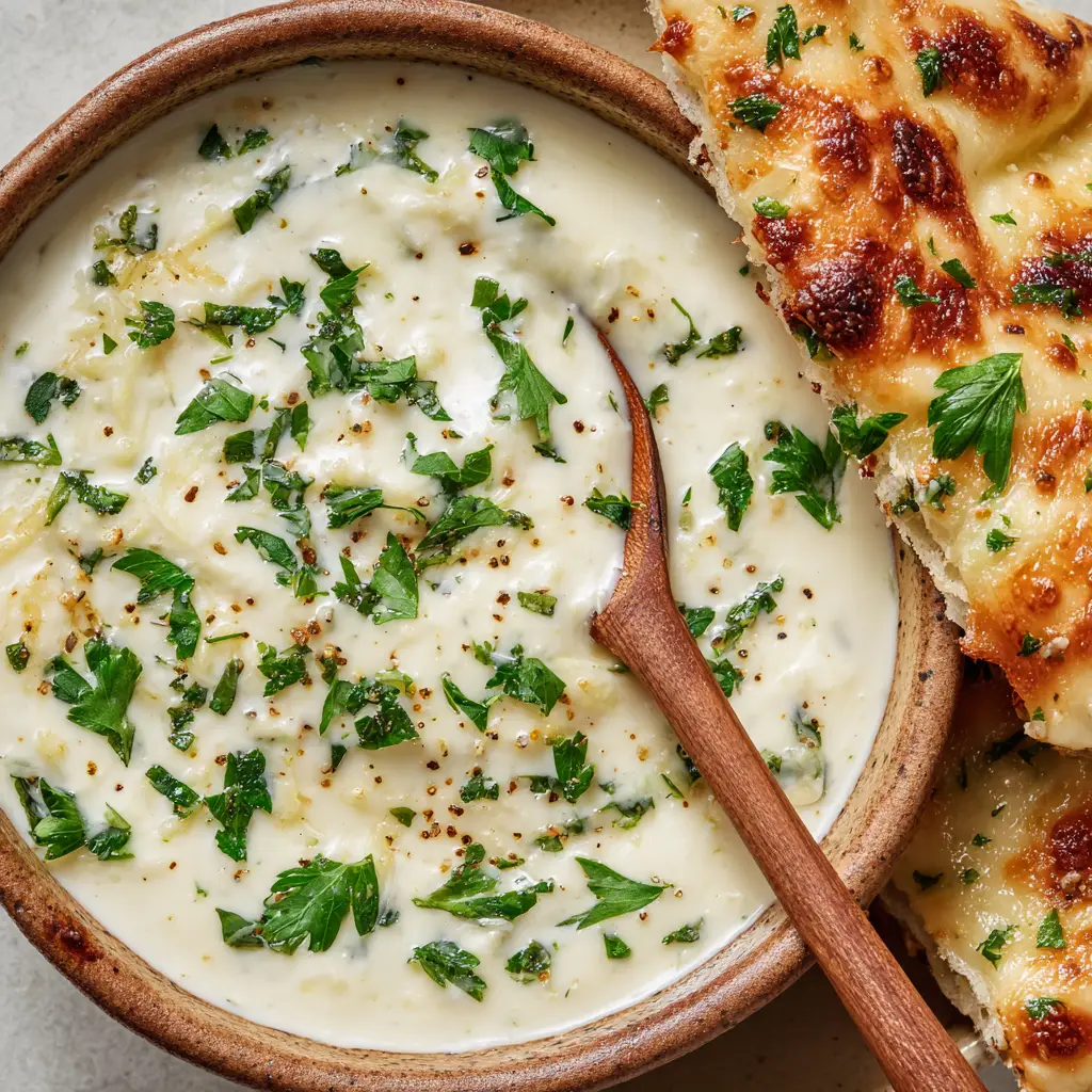 White Garlic Pizza Sauce with Parmesan and Black Pepper