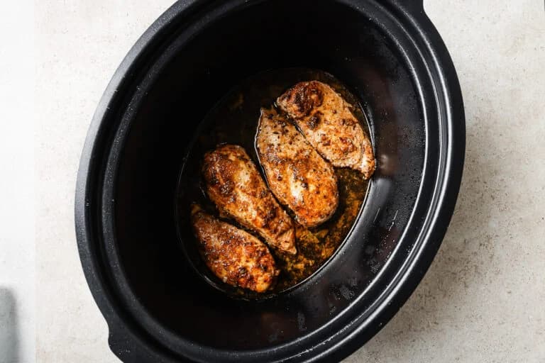 Slow Cooker Chicken Breast with Garlicky Butter Broth