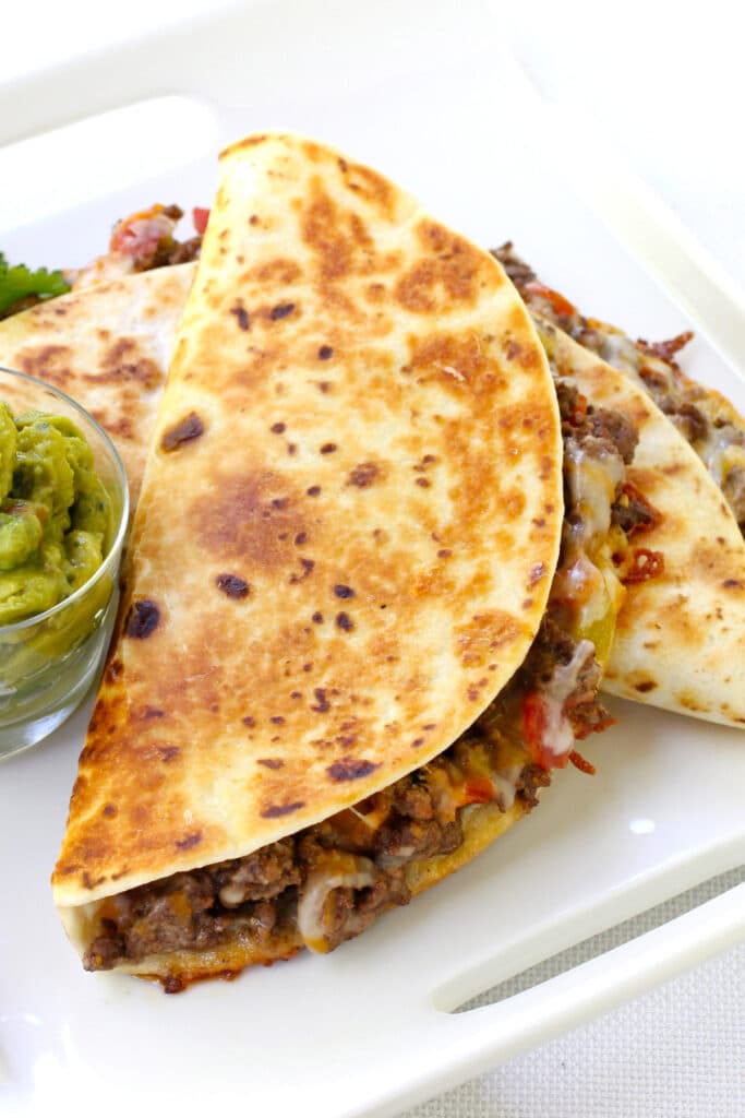 Pan Fried Beef Tacos with Crispy Flour Tortillas and Green Chiles