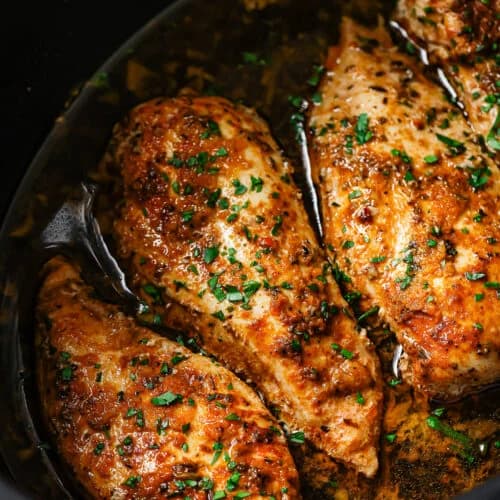 Slow Cooker Chicken Breast with Garlicky Butter Broth