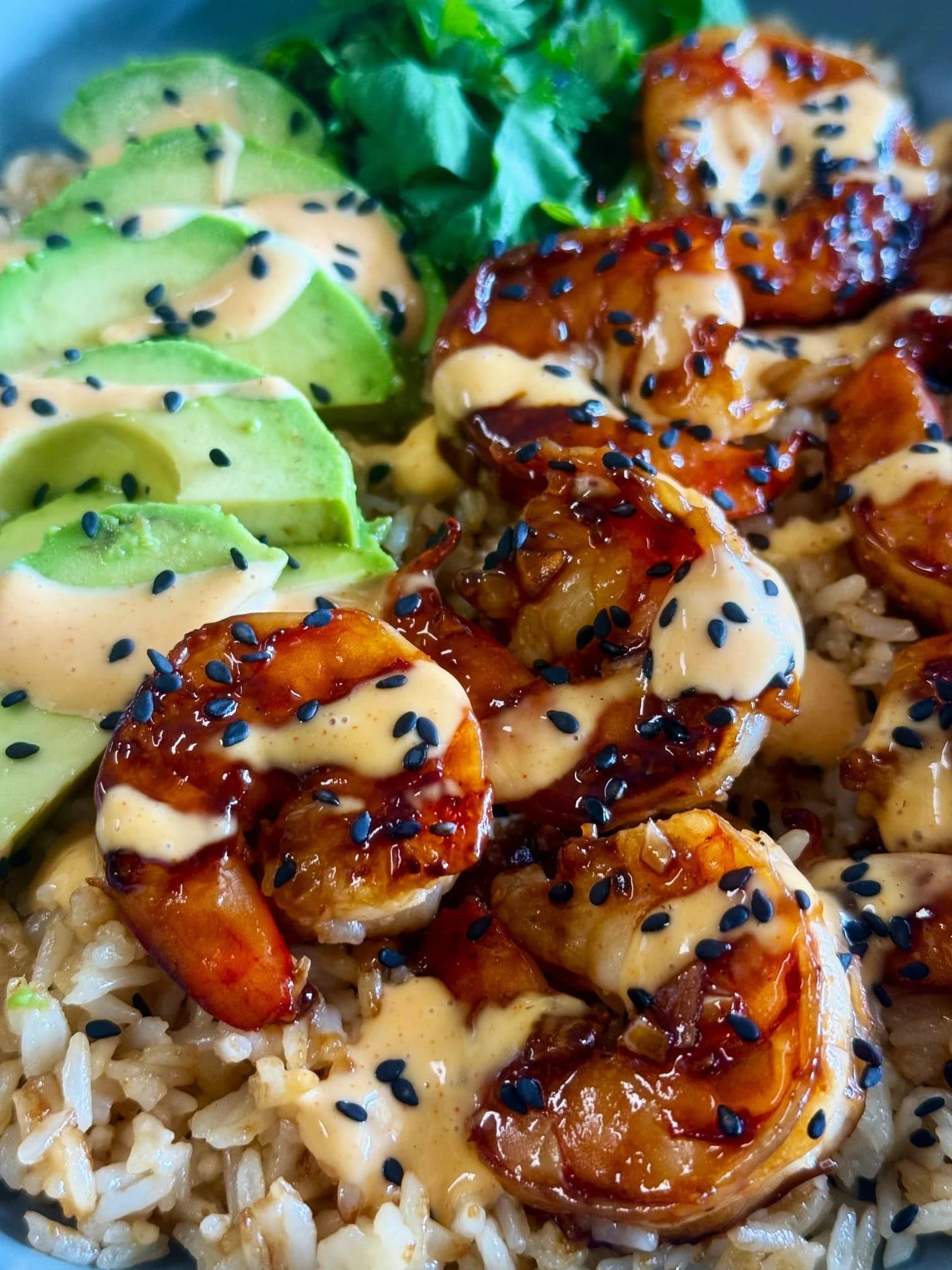 Teriyaki Shrimp Rice Bowls With Garlic Teriyaki Shrimp