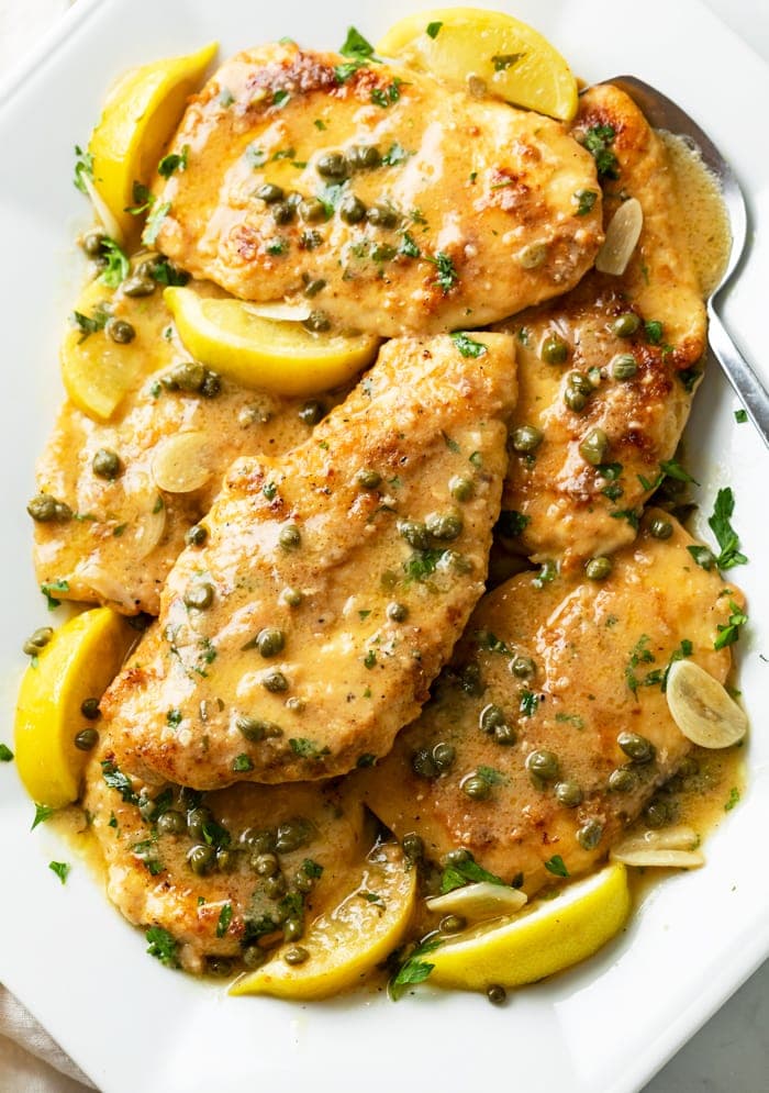 Chicken Piccata with Bright Lemon Caper White Wine Sauce