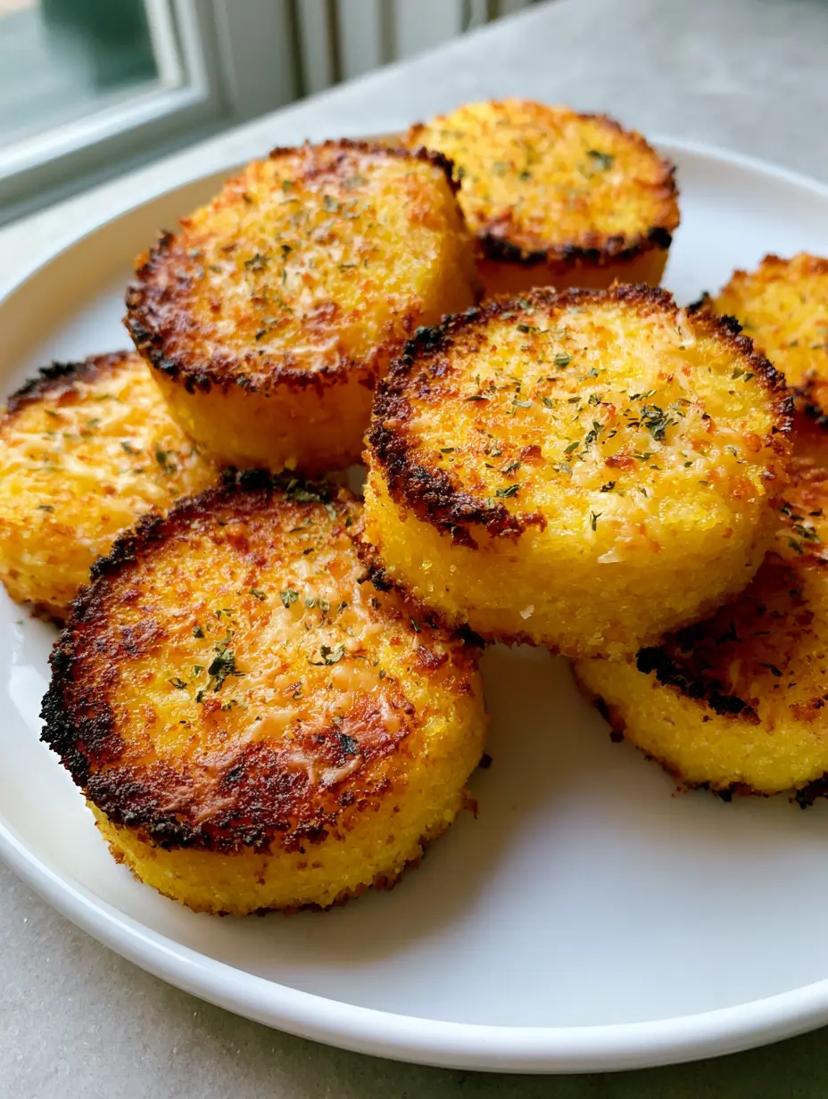 Crispy Parmesan Polenta Rounds with Golden Charred Edges